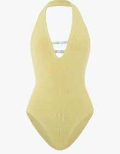 Adriana Beaded Swimsuit - Butter