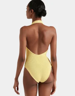 Adriana Beaded Swimsuit - Butter