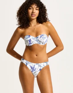 Ahoy Bustier Bra Bikini Top - White