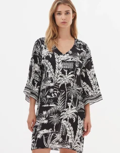 Bahia Beach Dress - Black and White