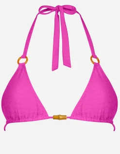 Bamboo Solids Triangle Bikini Top - Intense Pink
