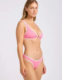 Beach Bound Ring Front Tank Bikini Top - Begonia Pink