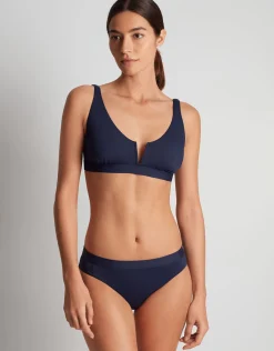 Beach Club Solids Band Hipster Bikini Pant - Dark Navy