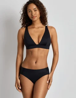 Beach Club Solids Classic Band Hipster Bikini Pant - Black