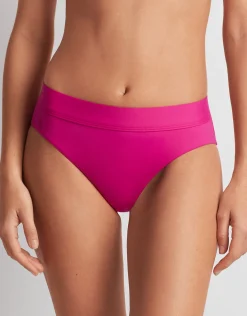 Beach Club Solids Classic Band Hipster Bikini Pant - Freesia Pink