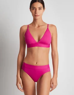 Beach Club Solids Classic Band Hipster Bikini Pant - Freesia Pink