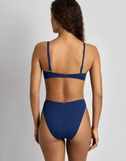 Beach Club Solids High Leg Bikini Pant - Blue Saturn