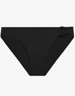 Beach Club Solids Macrame Ring Bikini Pant - Black