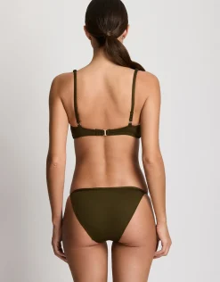 Beach Club Solids Tall Triangle Bikini Top - Dark Olive