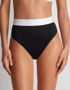 Bel Air High Waist Bikini Pant - Black and White
