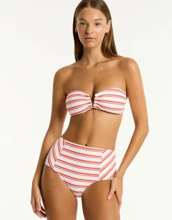 Biarritz Panelled High Waist Bikini Pant - Flame