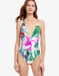 Bora Bora Plunge Swimsuit - White