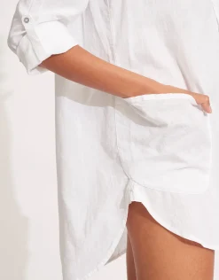 Boyfriend Beach Shirt - White