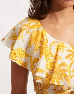 Castaway Shirring Top - Tuscan Sunset
