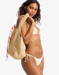 Chiara Rio Tie Side Bikini Pant - Ecru