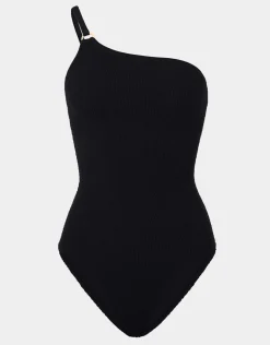 Clara Swimsuit With Gold Hoop - Black