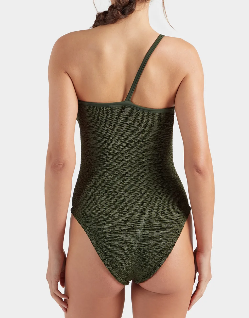 Clara Swimsuit With Gold Hoop - Metallic Khaki