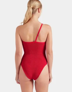 Clara Swimsuit With Gold Hoop - Red
