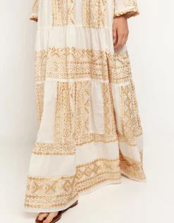 Classic Triangle Maxi Dress - Natural and Gold