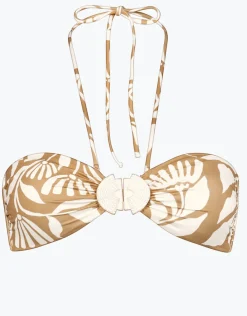 Coastal Bohemia Bandeau Bikini Top - Sand Cotton