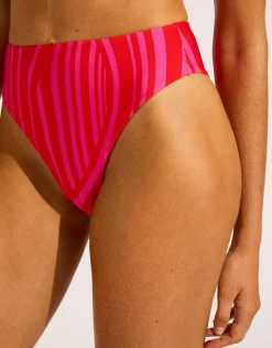 Coastline High Rise Bikini Pant - Flame