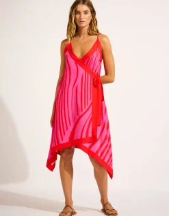 Coastline Scarf Wrap Dress - Flame