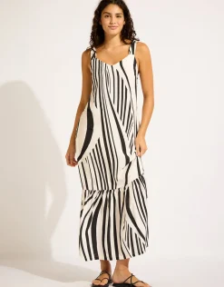Coastline Tie Back Maxi Dress - Black