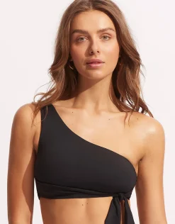 Collective One Shoulder Bikini Top - Black