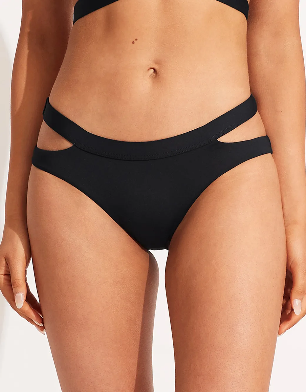 Collective Split Band Hipster Bikini Pant - Black