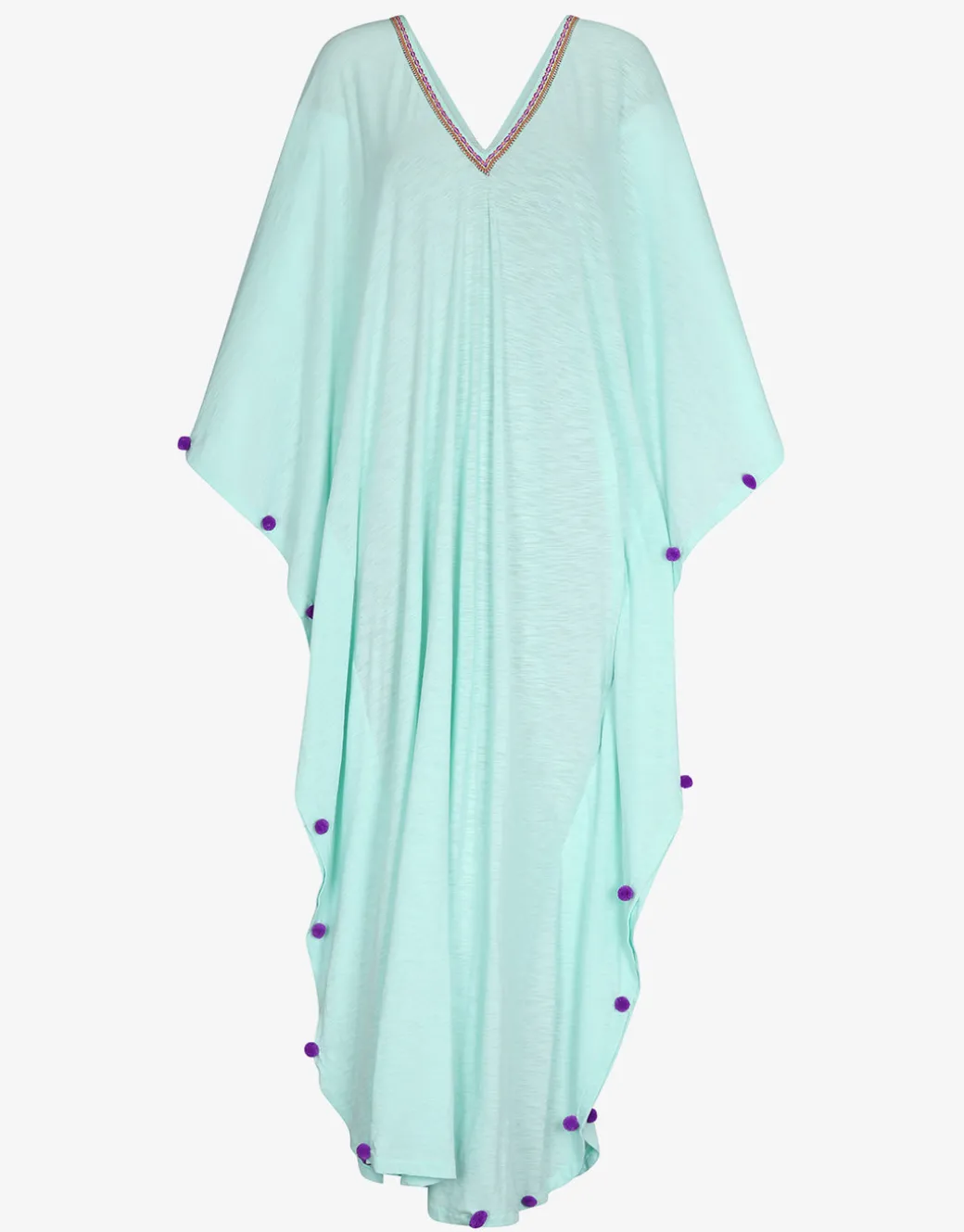Colourblock Pom Pom Sevillana Dress - Aqua