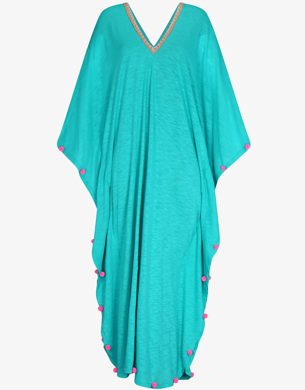 Colourblock Pom Pom Sevillana Dress - Teal