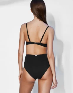Construction Moulded Underwired Bikini Top - Black