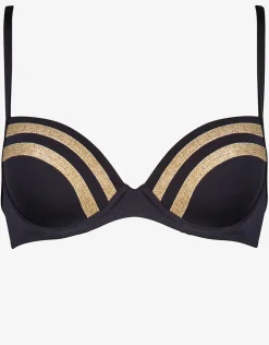 Construction Moulded Underwired Bikini Top - Black