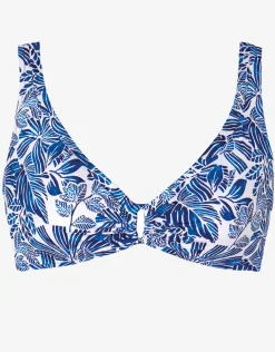 Corfu Ring Front Bikini Top - Blue