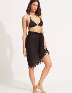 Cotton Gauze Sarong - Black