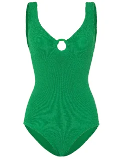 Coverage Celine Swimsuit with Tonal Hoop - Emerald