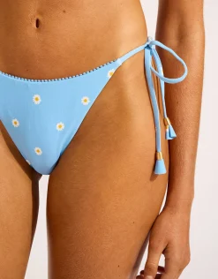 Daisy Chain Tie Side Rio Bikini Pant - Powder Blue