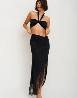Double Tie Bandeau Top - Black