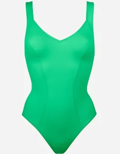 Eco Shape V Neck Swimsuit - Lush Lime