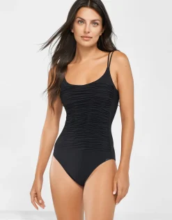 Elements Ruched Underwired Swimsuit - Black