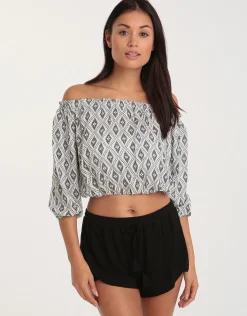 Elvira Top - White Navy