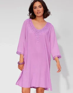 Embroidered Tunic - Violet