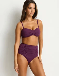 Essentials Edit Twist Bandeau Bikini Top - Claret