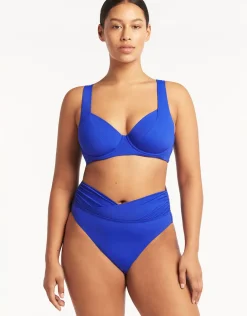 Essentials Wrap High Waist Bikini Pant - Cobalt