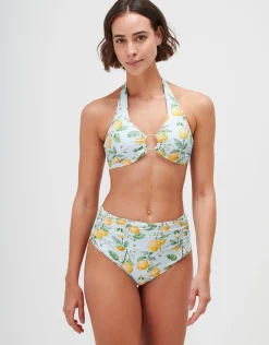 Fior di Limone Ruched High Waist Bikini Pant - Sorrento Sky