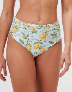 Fior di Limone Ruched High Waist Bikini Pant - Sorrento Sky
