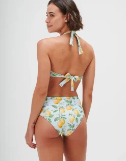 Fior di Limone Ruched High Waist Bikini Pant - Sorrento Sky