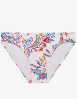 Fleurette Twist Side Tab Hipster Bikini Pant - White Floral