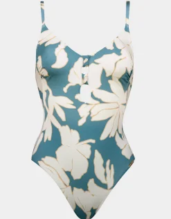 Floral Abstract Swimsuit - Puffy Sky