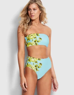 Full Bloom Tube Bikini Top - Sky